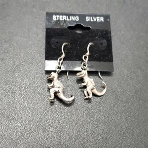 **Final Sale** Sterling silver dinosaur earrings